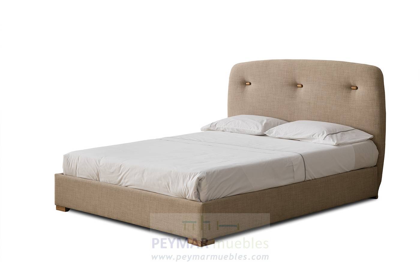 Cama Fija LD Bergen - Cama con bañera fija tapizada en polipiel, tela o terciopelo, para cama de 135, 150, 160 o 180 cm. Disponible en varios colores.