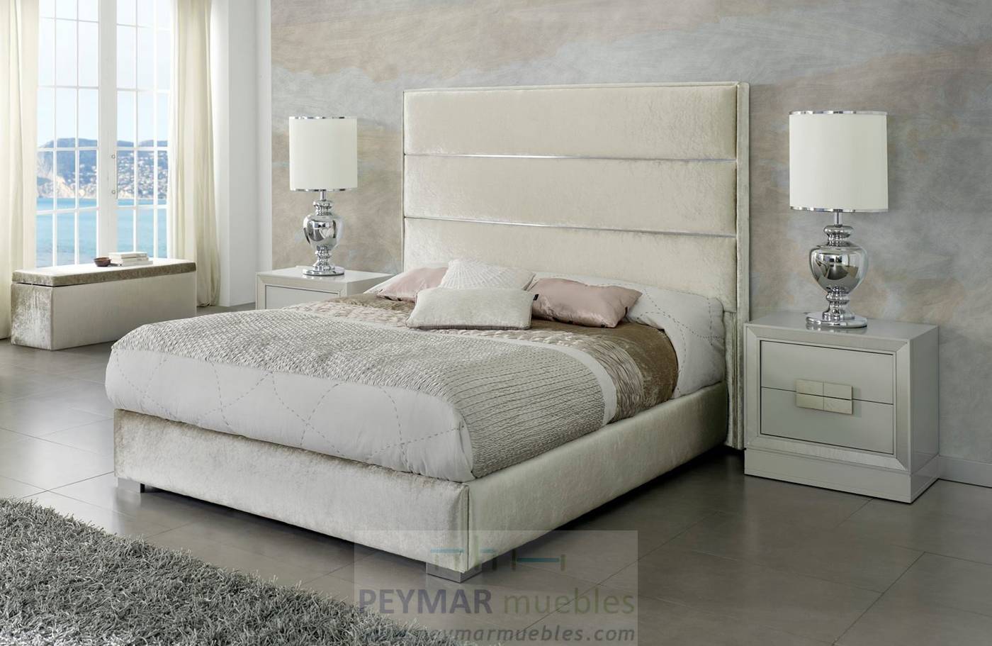 Cama Abatible LD Claudia - Cama de matrimonio con canapé abatible, tapizada en polipiel, tela o terciopelo. Disponible en varios tamaños y colores.