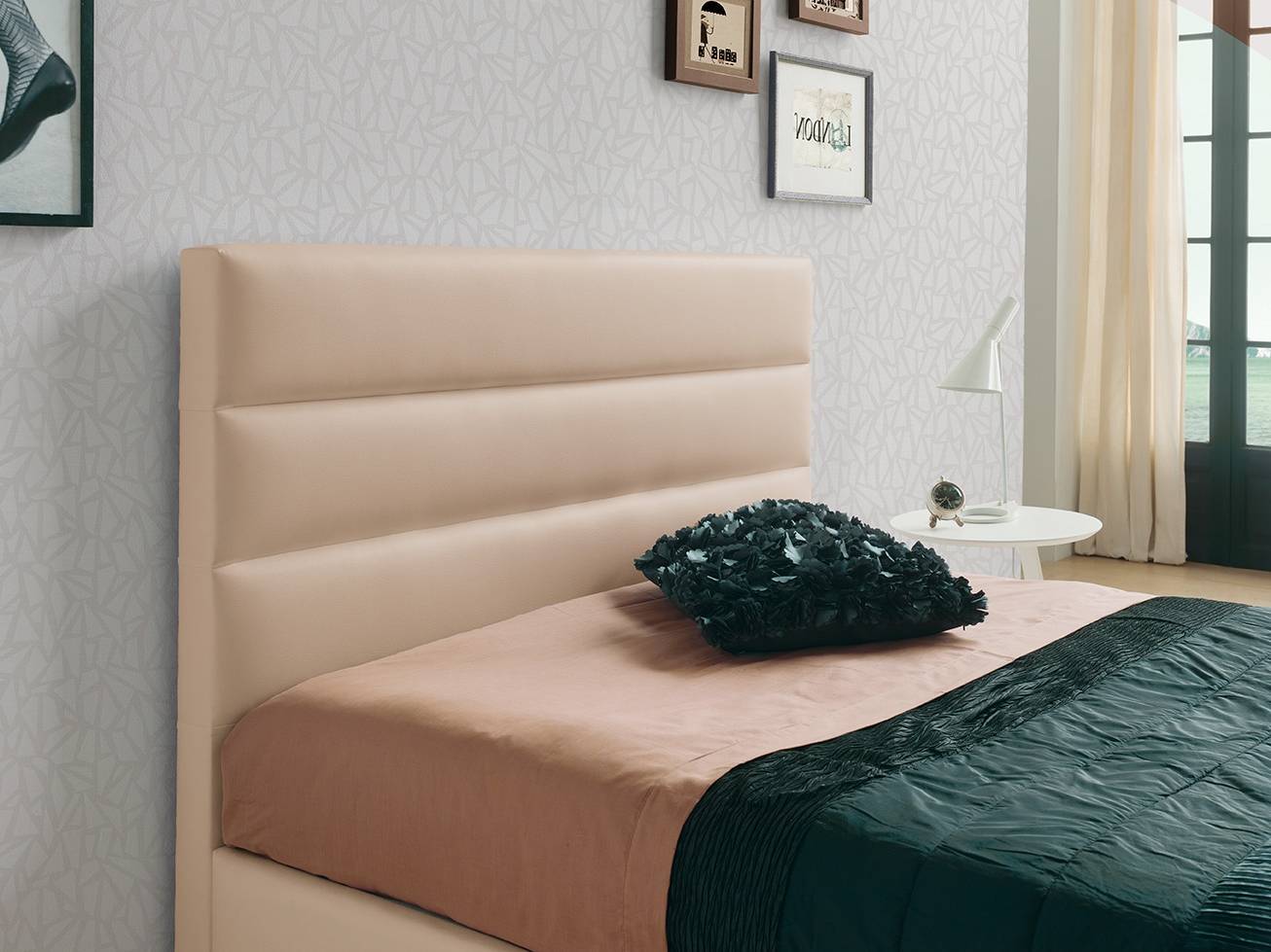 Cama Abatible LD Lidia - Cama con canapé abatible tapizada en polipiel, tela o terciopelo. Disponible en varios tamaños y colores.
