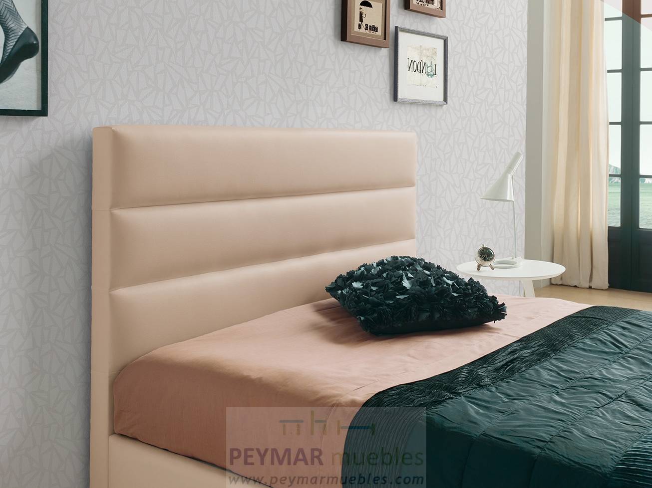 Cama Fija LD Lidia - Cama con bañera fija tapizada en polipiel, tela o terciopelo. Disponible en varios tamaños y colores.