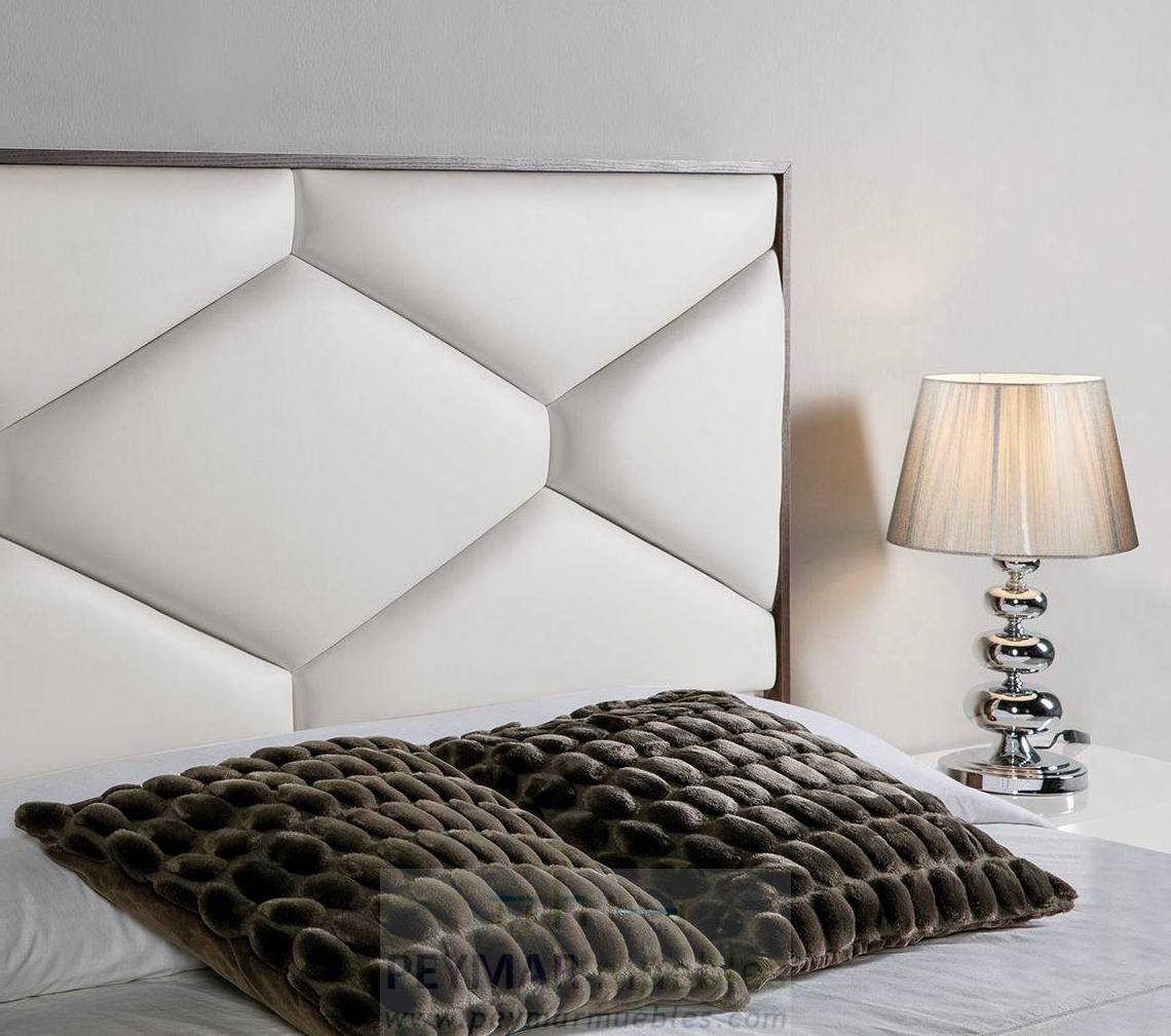 Cama Fija LD Martina - Cama de matrimonio con canapé fijo, tapizada en polipiel, tela o terciopelo. Disponible en varios tamaños y colores.