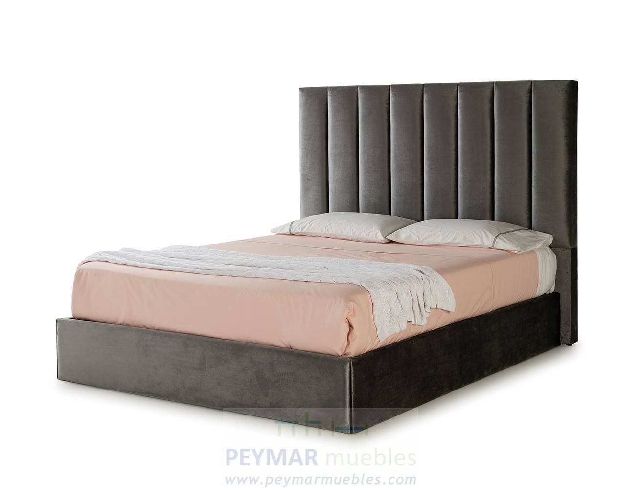 Cama Abatible LD Mikonos - Cama de matrimonio con canapé abatible, tapizada en polipiel, tela o terciopelo. Disponible en varios tamaños y colores.