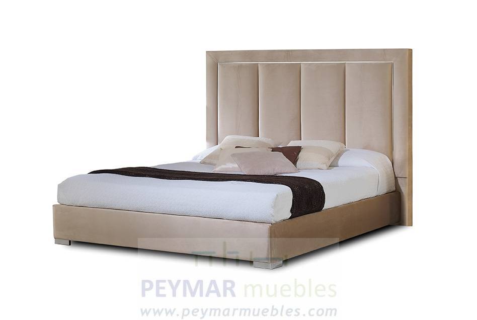 Cama con bañera fija tapizada en polipiel, tela o terciopelo, para cama de 150, 160 o 180 cm. Disponible en varios colores.