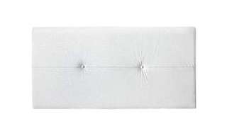 Cabezal Tapizado Blanco Estrecho - Cabezal tapizado de polipiel color blanco, de 110x55 cm.