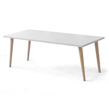 Mesa de centro NORDIC Blanco - Mesa centro tablero color blanco y 4 patas madera color haya