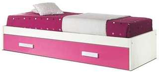 Cama Nido Juvenil Blanca/Cambria - Cama nido con cama arrastre color blanco o roble cambrian para somier de 90x190 cm. Frente nido varios colores a elegir.
