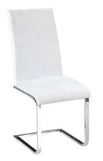 Silla Moderna Polipiel Blanca - Silla de comedor moderna. Estructura metálica cromada. Respaldo y asiento tapizado en polipiel blanca