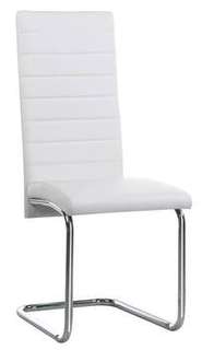 Silla Cromada Polipiel Blanca - Silla de comedor moderna. Patas metálicas cromadas. Respaldo y asiento tapizado en polipiel blanca.