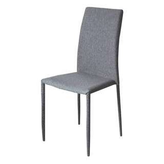 Pack 4 Sillas Apilables Gris - Pack de 4 Sillas de comedor apilable, con respaldo y asiento acolchado tapizado con tela color gris.