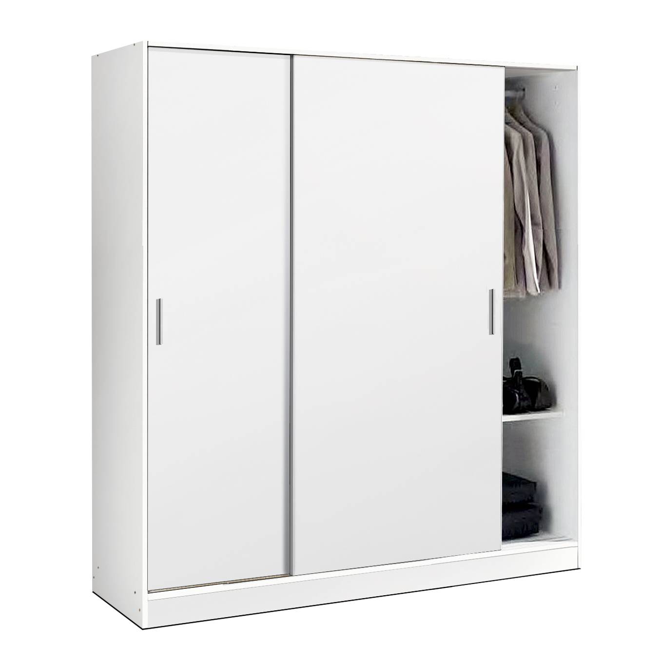 Armario blanco 2 puertas correderas. 200cm (alto) x 182cm (ancho)