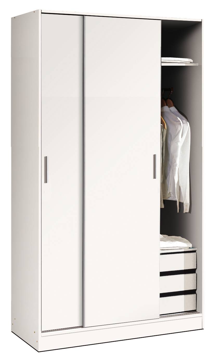 Armario Corredero Blanco 218x122 - Armario blanco 2 puertas correderas, opcional cajonera 3 cajones. 218cm (alto) x 122cm (ancho)