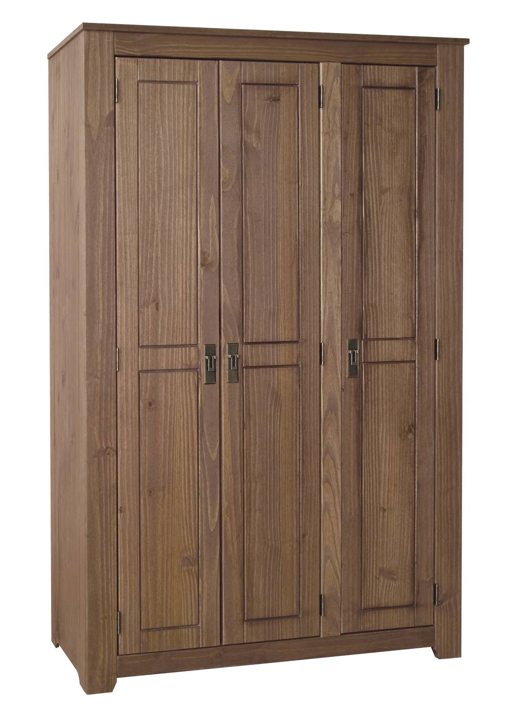 Armario de madera maciza de 3 puertas color nogal