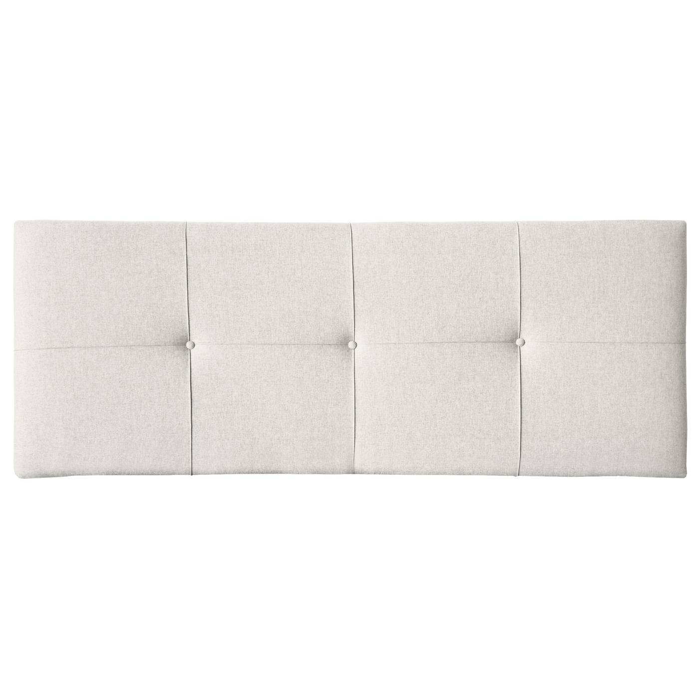 Dormitorio Sulaika Blanco - Dormitorio de matrimonio con cabecero tapizado en gris, blanco o piedra y dos mesitas lacadas en blanco