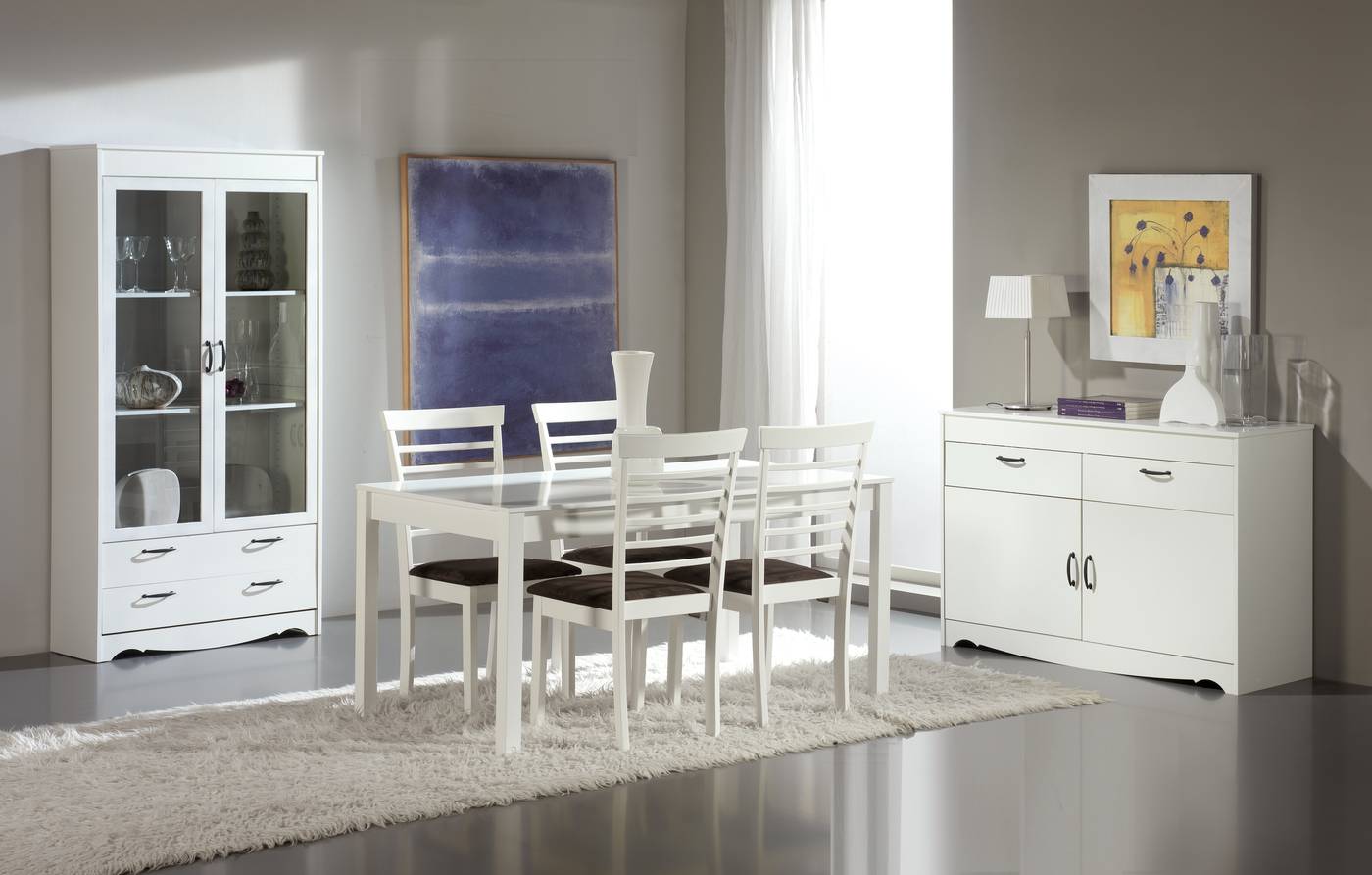Mesa Comedor Extensible Blanca - Mesa de comedor extensible de 140 cm a 200 cm, color blanco
