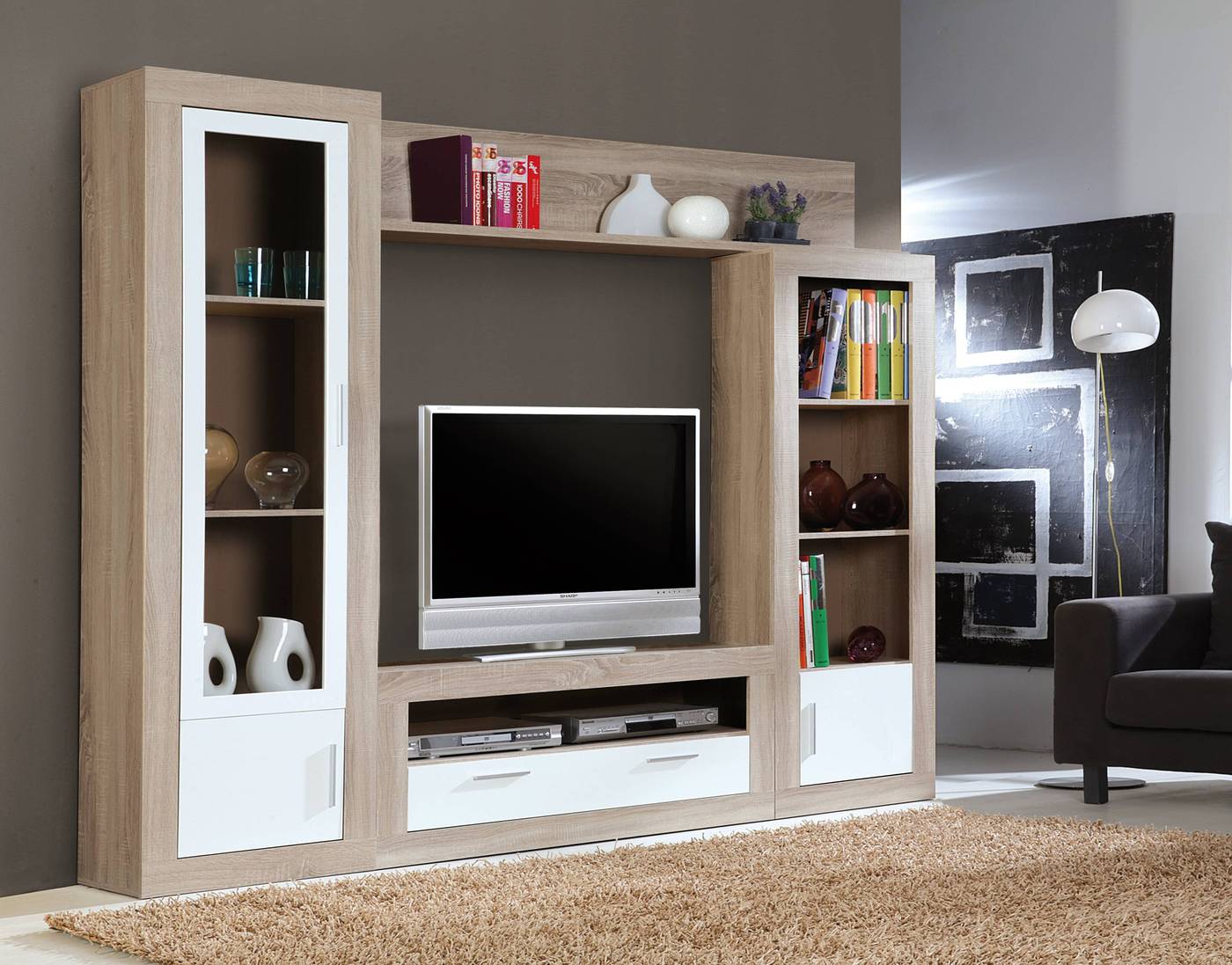 carbón También correcto Composición Salón Roble-Blanco en Oferta | Compra Online