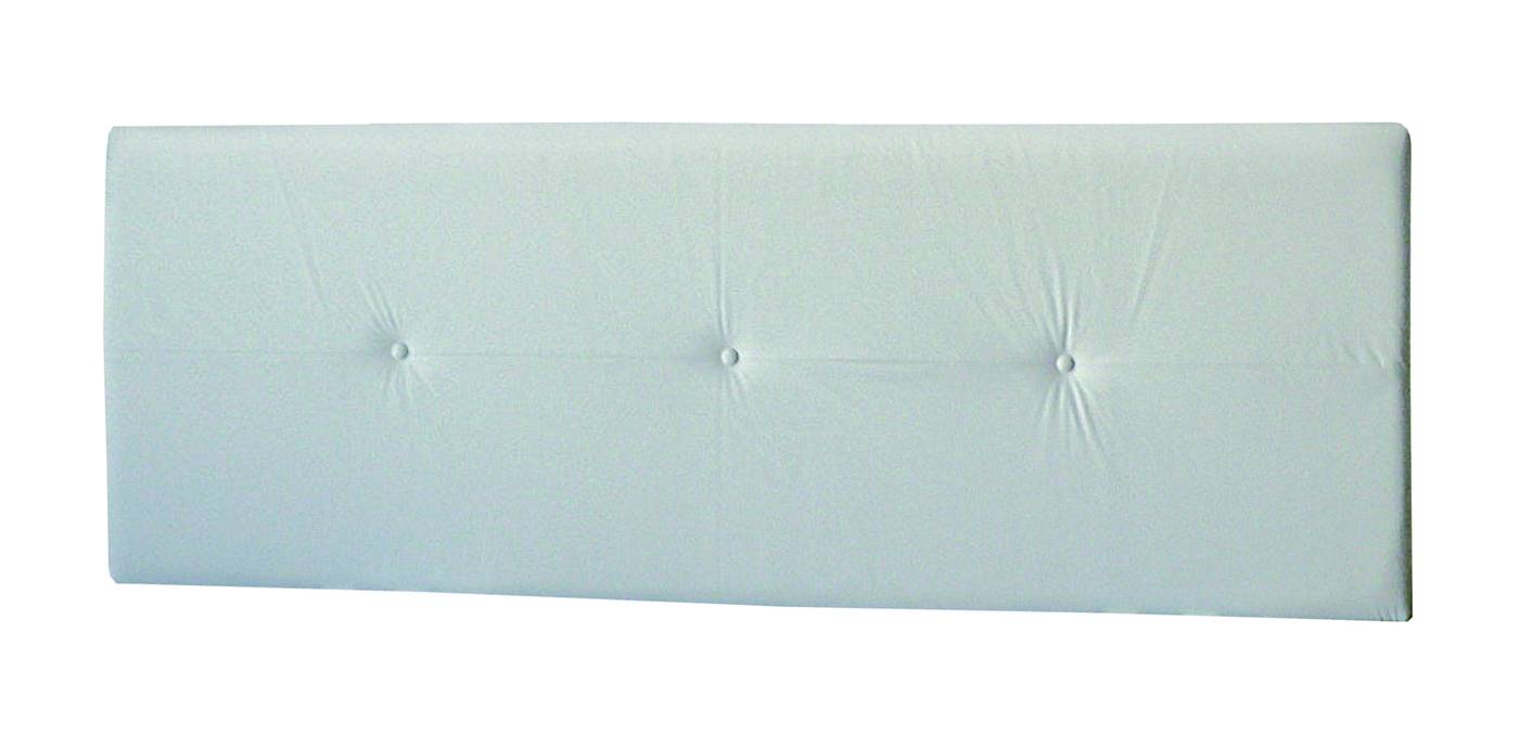Cabezal tapizado de polipiel color blanco, de 160x55 cm.