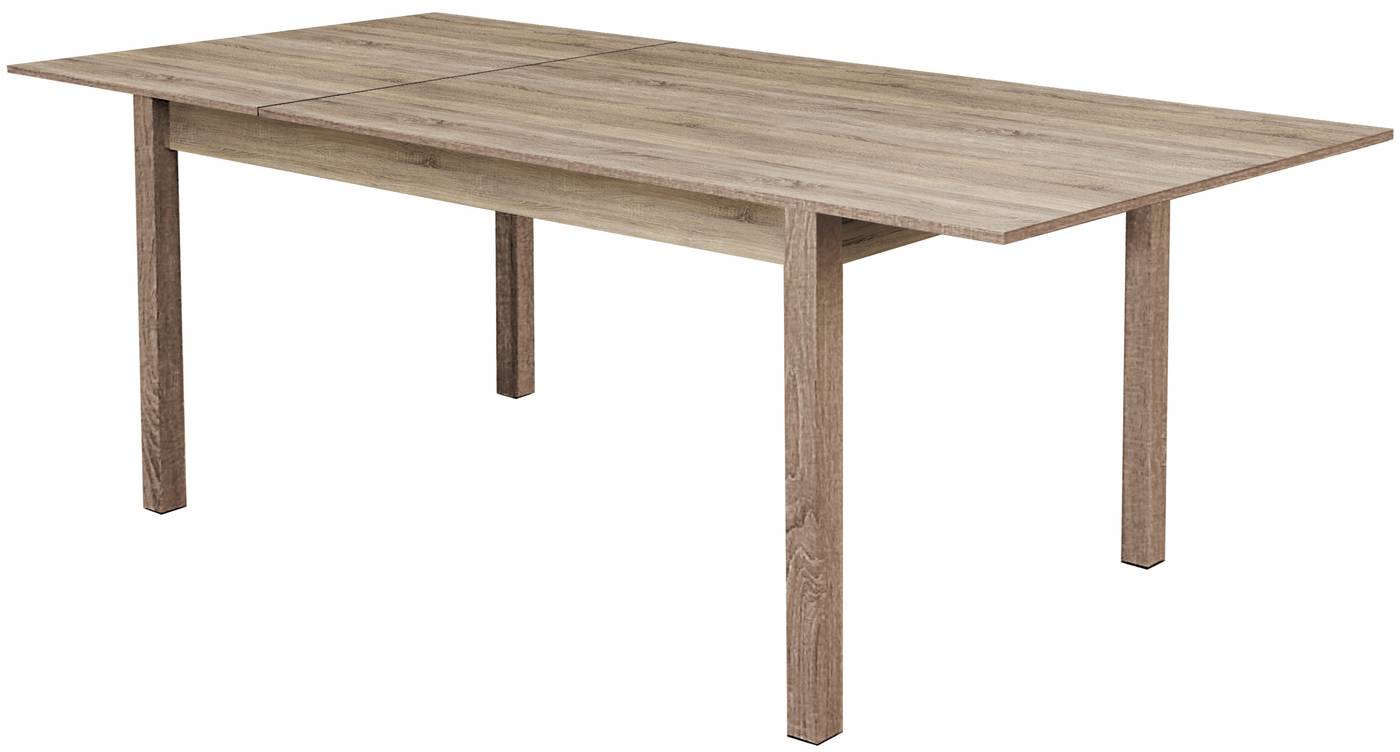 Mesa de comedor extensible de 140 cm a 200 cm, color roble claro