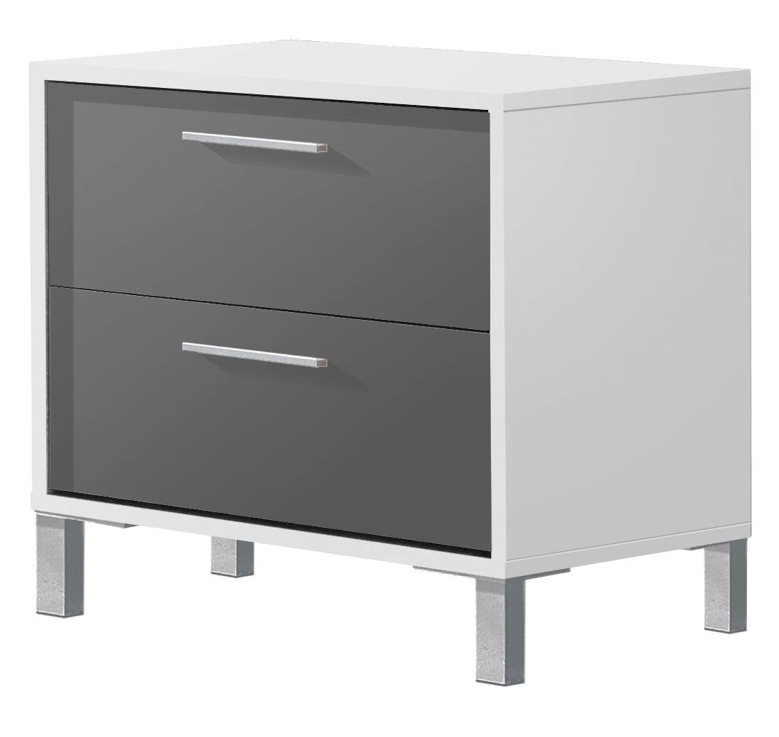 Mesita 2 Caj. Blan/Cambr-Blanco - Mesita blanca o cambrian de 2 cajones combinado con color cambrian o blanco, dos anchos de 43 o 53 cms
