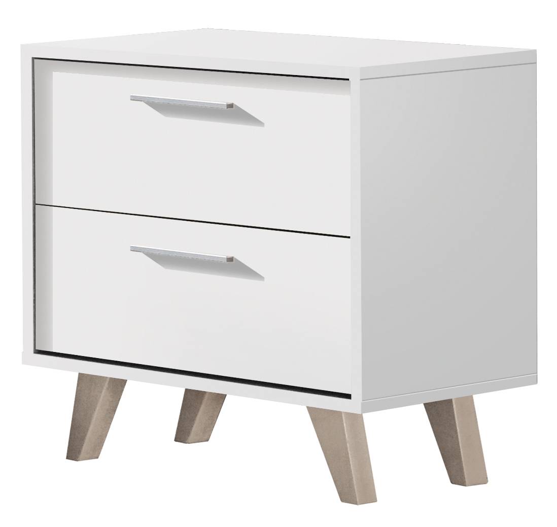 Mesita 2 Caj. Blan/Cambr-Blanco - Mesita blanca o cambrian de 2 cajones combinado con color cambrian o blanco, dos anchos de 43 o 53 cms