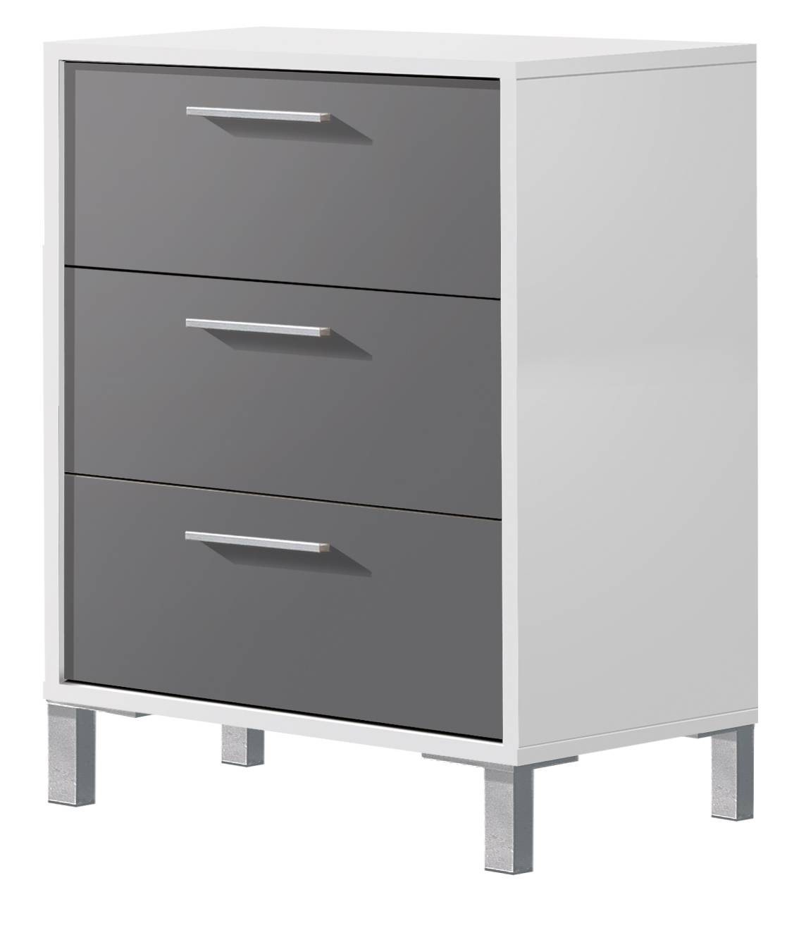Mesita 3 Caj. Blan/Cambr- Blanco - Mesita blanca o cambrian de 3 cajones combinado con color cambrian o blanco, ancho de 43 o 53 cm a elegir.