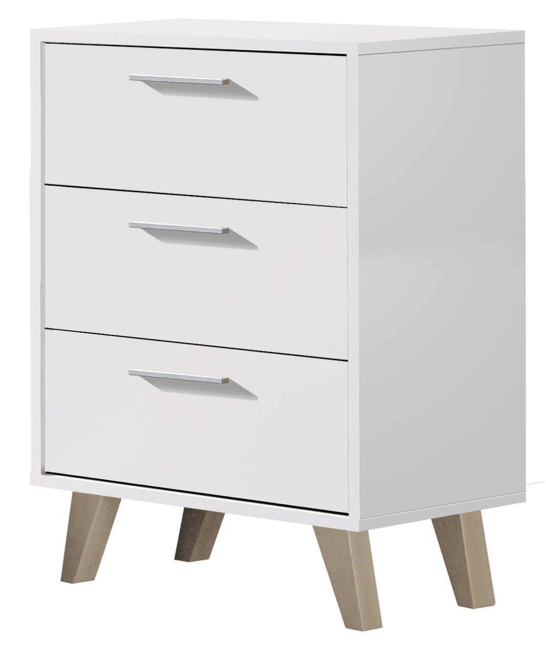 Mesita 3 Caj. Blan/Cambr- Blanco - Mesita blanca o cambrian de 3 cajones combinado con color cambrian o blanco, ancho de 43 o 53 cm a elegir.