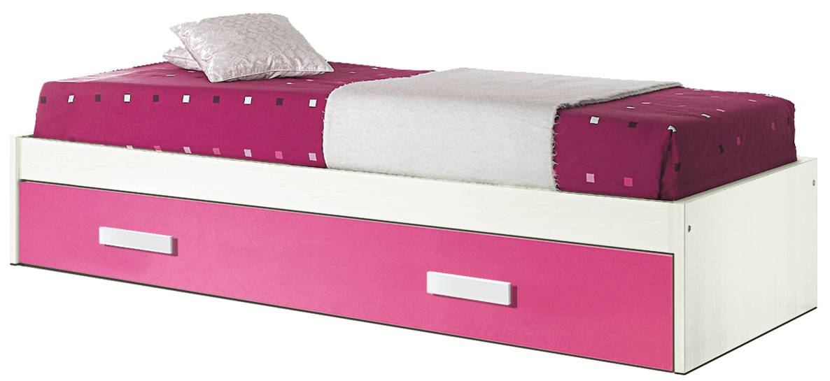 Cama Nido con contenedor - Cama nido color blanco o roble cambrian de 90 cm. con contenedor varios colores a elegir