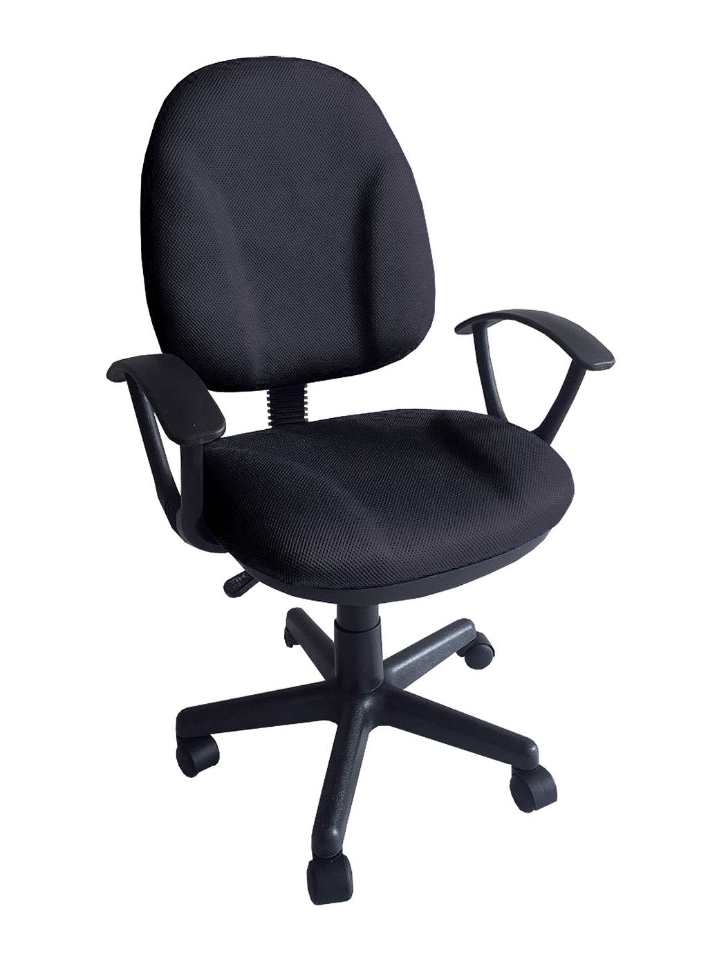 Silla de Oficina Giratoria en Azul y Negro con Ruedas y Respaldo