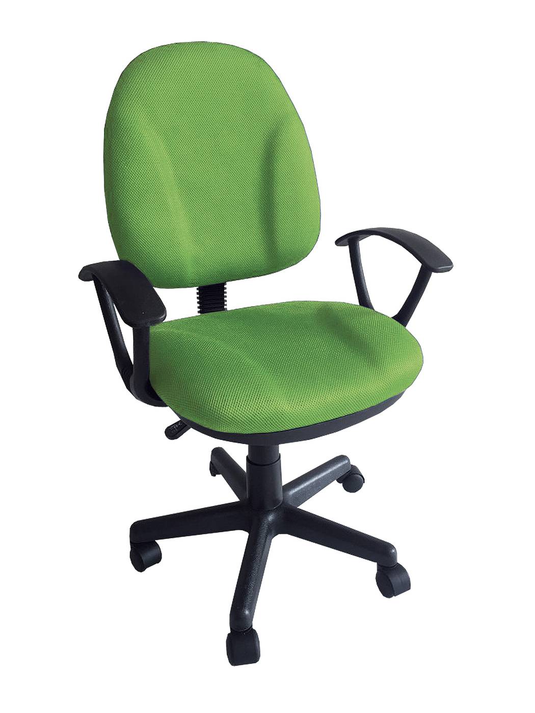 Silla giratoria para escritorio juvenil, con ruedas, elevable, con asiento y respaldo tapizado con tejido 3D color verde