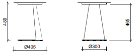 esquema Mesa lateral ◯40 de aluminio [Corinto]