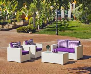 Sofá 2 plazas para jardín de ratán blanco [Tuscan] de Hevea - imagen 3