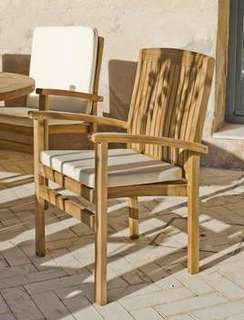 Sillón Madera Teka Amberes de Hevea - Sillón de madera de teka-oro con opción de cojín asiento