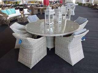 Mesa ◯150 de ratán + 6 sillones c/cojín [Celebes] de Hevea - imagen 4