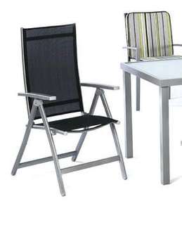 Tumbona Aluminio Perseo de Hevea - Tumbona 5 posiciones de aluminio color plata, con asiento y respaldo de Textilen