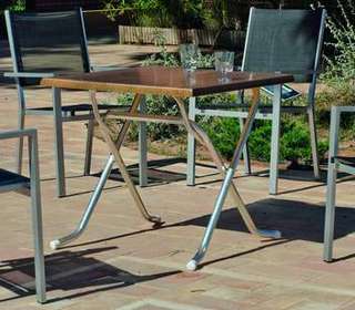 Mesa Plegable Ratona Aluminio Madera 60x50 Balcon Jardin - $ 61.599