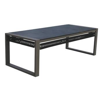 Mesa de centro ▯105 de aluminio y cuerda [Alis] de Hevea - Mesa de centro para jardín, con tablero HPL de 105 cm. Estructura de aluminio recubierta de cuerda. Disponible varios colores.