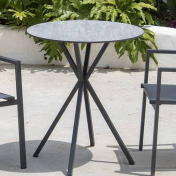 Mesa ◯70 de aluminio con tablero HPL [Averdi] de Hevea - Mesa redonda para jardín o terraza, con patas de aluminio y tablero HPL de 60 o de 70 cm. Disponible en varios colores.