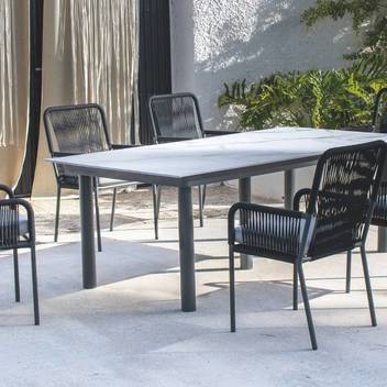 Mesa Tabl. Fenólico Beler de Hevea - Mesa de aluminio rectangular de 210 o 260 cm, con tablero fenólico. Disponible en varios colores.