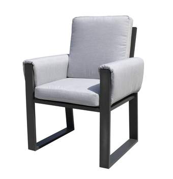 Sillón Aluminio Bolonia-31 de Hevea - Sillón de comedor de aluminio con cojines asiento y respaldo y brazo acolchado. Disponible en  varios colores.