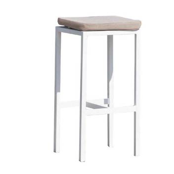 Taburete bar-jardín de ratán [Caeli] de Hevea - Silla bar alta de aluminio. Disponible en color blanco, antracita, champagne, plata, marrón o nude.