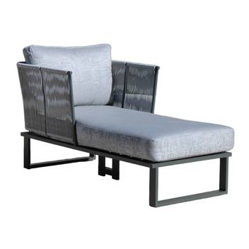 Sillón-cama de aluminio y cuerda [Alis] de Hevea - Sillón/Cama relax lujo para jardín. Fabricado de aluminio y cuerda en color ambar, plata o negro.