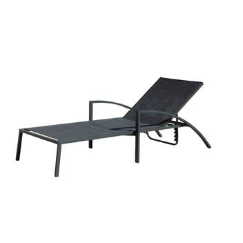 Cama/tumbona de aluminio y textilen [Capri] de Hevea - Cama/tumbona XL apilable con brazos, de aluminio y textilen, para jardín. 5 posiciones distintas para el respaldo. Disponible en 5 colores diferentes.