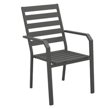 Sillón comedor-jardín de aluminio [Caravel] de Hevea - Sillón apilable de comedor para jardín de aluminio. Disponible en color blanco, antracita, champagne, plata, marrón o nude.