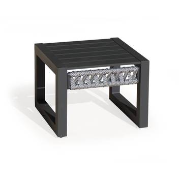 Mesa auxiliar ▢30 de aluminio y cuerda [Cayman] de Hevea - Mesa auxiliar 30x30cm de aluminio y cuerda, para jardín o terraza. Disponible en color blanco, antracita, champagne o marrón.