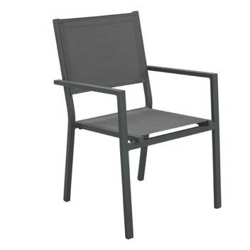 Sillón apilable comedor-jardín aluminio [Córcega] de Hevea - Sillón apilable de comedor
para jardín o terraza, de aluminio color blanco, antracita, champagne, plata, marrón o nude, con asiento y respaldo de textilen