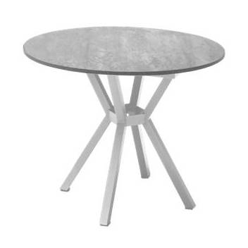Mesa auxiliar ◯60 de aluminio y HPL [Donia] de Hevea - Mesa auxiliar redonda para jardín o terraza. Estructura robusta de aluminio y tablero laminado HPL. Disponible en varios colores.