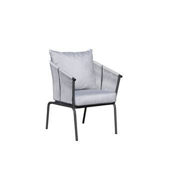 Sillón Cuerda Edén-45 de Hevea - Sillón de comedor de aluminio y cuerda redonda. Disponible en varios colores.