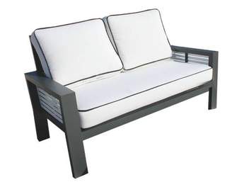 Sofá Aluminio Luxe Gala-2 de Hevea - Exclusivo sofá 2 plazas de alumnio bicolor, con cojines gran confort desenfundables.