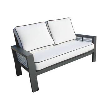 Sofá 2 plazas de aluminio bicolor de jardín [Gala] de Hevea - Exclusivo sofá 2 plazas para exterior de alumnio bicolor, con cojines gran confort desenfundables.