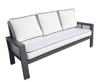 Sofá Aluminio Luxe Gala-3 de Hevea - Exclusivo sofá 3 plazas de alumnio bicolor, con cojines gran confort desenfundables.