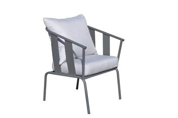 Sillón Aluminio Limba-3 de Hevea - Sillón de comedor de aluminio, con cojines asiento y respaldo extra cómodos. Disponible en varios colores.